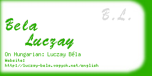 bela luczay business card
